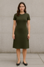 Tissu jersey viscose, vert militaire