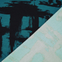 Tissu jersey viscose abstrait Brush Stroke, bleu pétrole