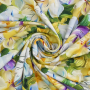 Tissu jersey viscose Fleur Colorful Flowers, jaune