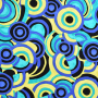 Tissu jersey viscose Cercle géométrique Irregular Circle, jaune