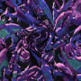 Tissu jersey viscose abstrait Mariella, pourpre