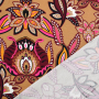 Tissu jersey viscose Motif cachemire Paisley Flowers, caramel