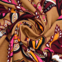 Tissu jersey viscose Motif cachemire Paisley Flowers, caramel