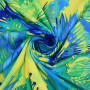 Viscose jersey Palm Leaves, blauw
