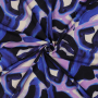 Viscose fabric abstract painting, blue