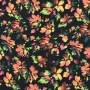 Tissu viscose Fleurs Autumn Flowers, noir
