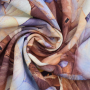 Viscose Fabric Beautiful Leaves, brown