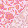 Viscose stof flowers, roze