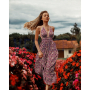Tissu viscose Mer de fleurs, pourpre