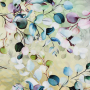 Viscose stof eucalyptus takken, licht pastelgroen
