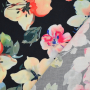 Tissu viscose Fleurs Flower Bomb, noir