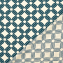 Viscose stof Flower Cubes, petrol