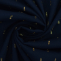 Tissu viscose plumetis doré  Golden Glamour, bleu foncé