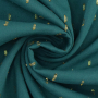 Tissu viscose plumetis doré Golden Glamour, bleu canard