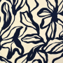 Viscose stof Leaf Dream, marineblauw