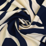Viscose stof Leaf Dream, marineblauw