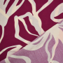 Tissu viscose Leaf Dream, lie de vin