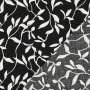 Tissu viscose abstrait Leaves, noir