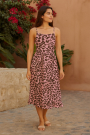 Viscose stof Leo Dots, oudroze