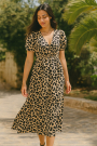 Viscose stof Leo Dots, beige