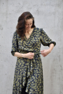 Viscose stof Leo Dots, marineblauw
