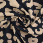 Viscose stof Leo Dots, zwart