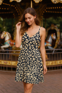 Viscose stof Leo Dots, zwart