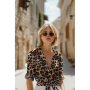 Viscose stof luipaard, bruin