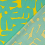 Tissu viscose Lettres letters, jaune