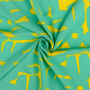 Tissu viscose Lettres letters, jaune