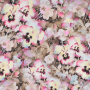 Viscose Fabric Pansy Flowers, taupe