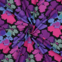 Tissu viscose Fleurs Radiance Beautiful Flowers, noir