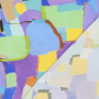Tissu viscose abstrait Radiance Pebbles, pourpre