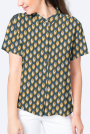 Viscose stof Retro Drops, petrol