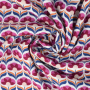 Tissu viscose Vintage Fleurs Retro Flowers, blanc cassé
