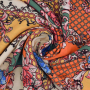 Tissu viscose Royal Flowers, orange