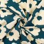 Tissu viscose Shadow Flowers, bleu pétrole