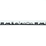 Ruban tissu tissé, 1,6cm, Skyline Cologne, noir-blanc