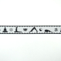 Ruban tissu tissé, 2cm, Yoga asana, noir-blanc