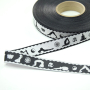 Ruban tissu tissé, 2cm, Yoga asana, noir-blanc