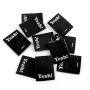 Geweven label Yeah, zwart