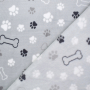 Tissu polaire doux wellness Chiens Dogs, gris clair