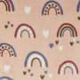 Wellnessfleece Doubleface Regenboog, oudroze