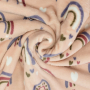 Wellnessfleece Doubleface Regenboog, oudroze