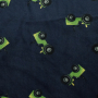 Wellnessfleece Doubleface Tractoren, donkerblau