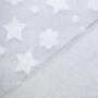 Tissu polaire doux wellness Flowers and Stars, gris clair