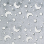 Wellnessfleece Glow in the Dark moon, light grey