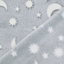 Wellnessfleece Glow in the Dark moon, light grey