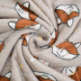 Tissu polaire doux wellness Renards Little Fox, beige