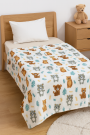 Tissu polaire doux wellness Sweet Animals, blanc cassé